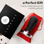 LuxHaus Espresso Tamper - 51mm Calibrated Coffee Tamper for Espresso Machine with Spring Loaded 100% Flat Stainless Steel Base