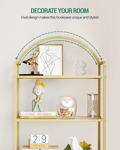 Hzuaneri Bookcase Bookshelf, Tempered Glass Bookshelves, Slim Shelving Unit - Image 7