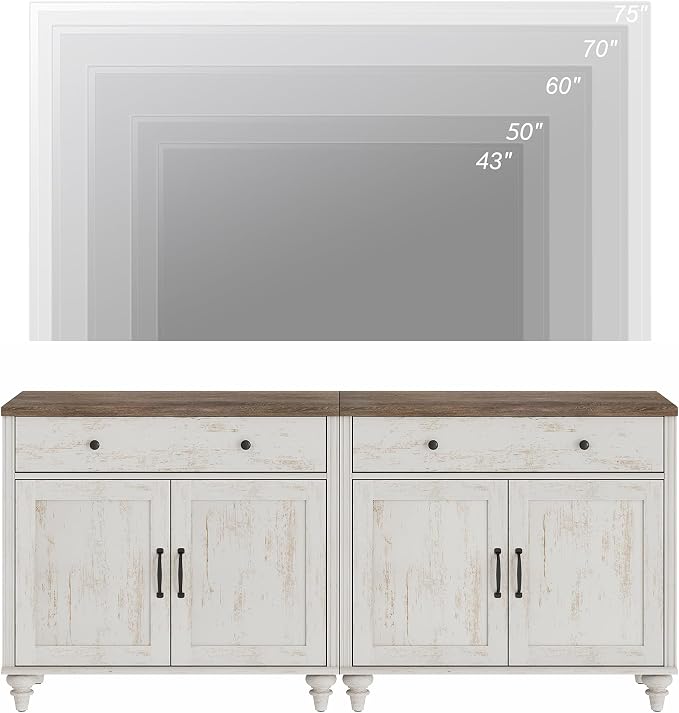 WAMPAT Farmhouse TV Stand for 75 inch TV - Image 4