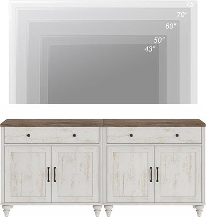 WAMPAT Farmhouse TV Stand for 75 inch TV - Image 4