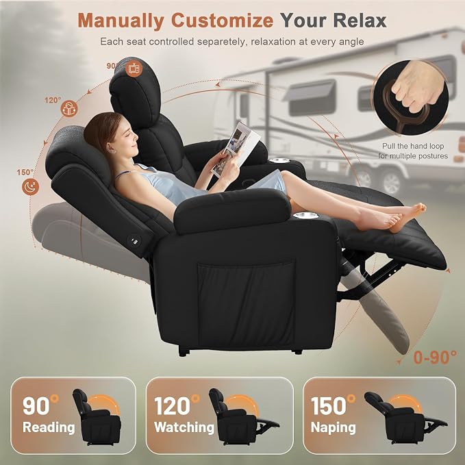 RV Loveseat Recliner Sofa, Wall Hugger Recliners - Image 7