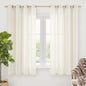YoungsTex Ivory Linen Semi Sheer Curtains 52X68 Inch Length 2 Panels | Light by YoungsTex