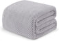 Exclusivo Mezcla Soft Waffle Fleece Bed Blanket Twin Size, Light Grey | by ExclusivoMezcla