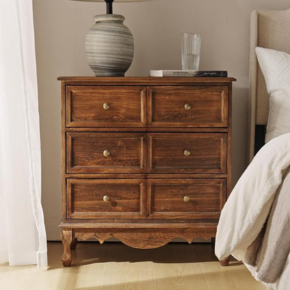 HULALA HOME 3-Drawer Nightstand by HULALAHOME