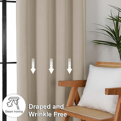 Simplebrand Ava Biscotti Beige Blackout Curtains - Image 7