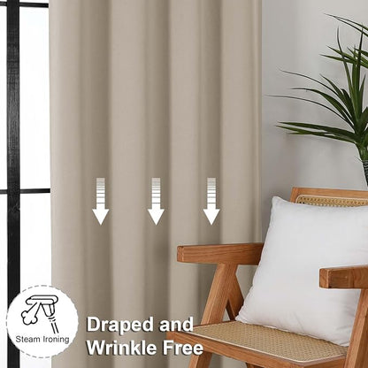 Simplebrand Ava Biscotti Beige Short Blackout Curtains - Image 6
