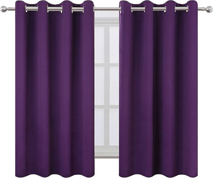Purple Thermal Blackout Curtains/52 x 54 Inch/Set of 2 Panels Room Darkening - Image 2