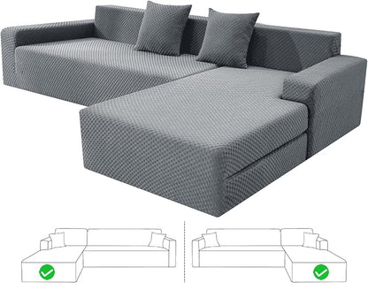 ZNSAYOTX Sectional Couch Covers, Stretch Jacquard Slipcovers by ZNSAYOTX