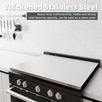 KORVOS Stainless Steel Cutting Boards, Food Grade 304 stainless steel cutting board with lip, Metal Chopping Boards for Kitchen, Meat, Fruits&Baking, Heavy Duty&Non-Slip, 15.7" x 19.7"