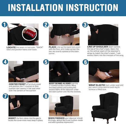 H.VERSAILTEX Wing Chair Slipcover Chair Covers - Image 6