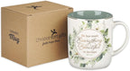 Christian Art Gifts Large Ceramic Inspirational Coffee & Tea Scripture Mug for Women: Everything Beautiful Encouraging Bible Verse, Sturdy, Novelty Non-Toxic Beverage Cup, White & Green Floral, 14 oz.