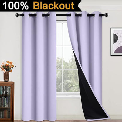 Yakamok 84 Inch Length 100% Blackout Curtains - Image 2