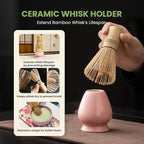 Matcha Whisk Set, Ceramic Matcha Set Includes Matcha Bowl, Whisk & Holder, Scoop, Sifter, Spoon, Scoop Rest, Tea Mat, Hand Book - 9 Pcs Kit for Matcha Lovers (Pink)