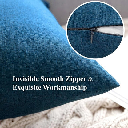 MIULEE Pack of 2 Decorative Outdoor Solid Waterproof Throw Pillow Covers Faux - Image 4