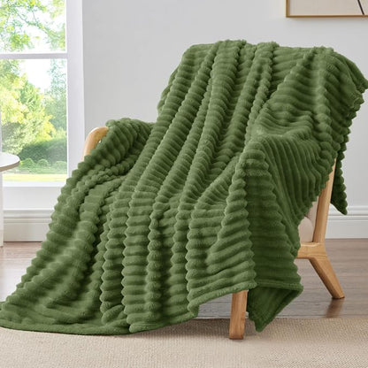 BEDELITE Ribbed Twin Blanket for Couch & Bed, Warm Yet Lightweight, Ribbed - Image 2