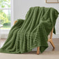 BEDELITE Ribbed Fleece Throw Blanket by BEDELITE