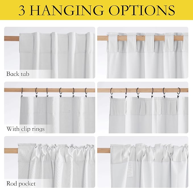 NICETOWN Rod Pocket 100% Blackout Linen Curtains - Image 6
