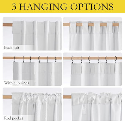 NICETOWN Rod Pocket 100% Blackout Linen Curtains - Image 6