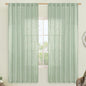 Fresh Green 72 inch Linen Textured Curtains by LAMIT