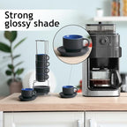 MIAMIO - 2.5 oz Espresso Cup Set with Saucers Coffee Mug Set of 6 - Ceramic Coffee Mug Stackable Espresso Mug with Stand for Coffee Drinks, Latte, Cafe Mocha - Le Papillon Collection (Blue)