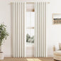 100% Blackout Linen Curtains for Bedroom 82 Inches Long Natural Cream Black Out by Guken