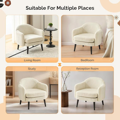 VINGLI 30.3" Wide Modern Barrel Accent Armchair - Image 7