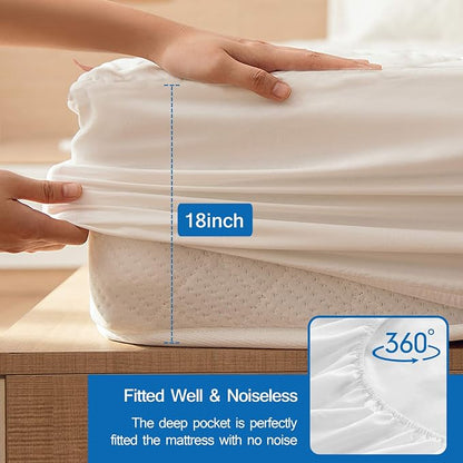 2 Pack Full Mattress Pad Waterproof Mattress Protector, Quilted Full Size - Image 3