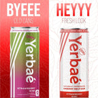 Yerbaé Energy Seltzer - Strawberry Kiwi, No Sugar/Calories/Carbs. Energized by Yerba Mate, Naturally Caffeinated Plant-Based, Healthy Alternative to Coffee/Sugary Sodas, Pack of 12, 12oz cans