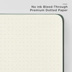&And Per Se Dotted Journal Notebook, A5 Hardcover Leather Bullet Dotted Journal, 160 Pages 100 gsm Thick Dotted Paper，3 Sheets of Stickers Included - 5.7'' x 8''（Green）