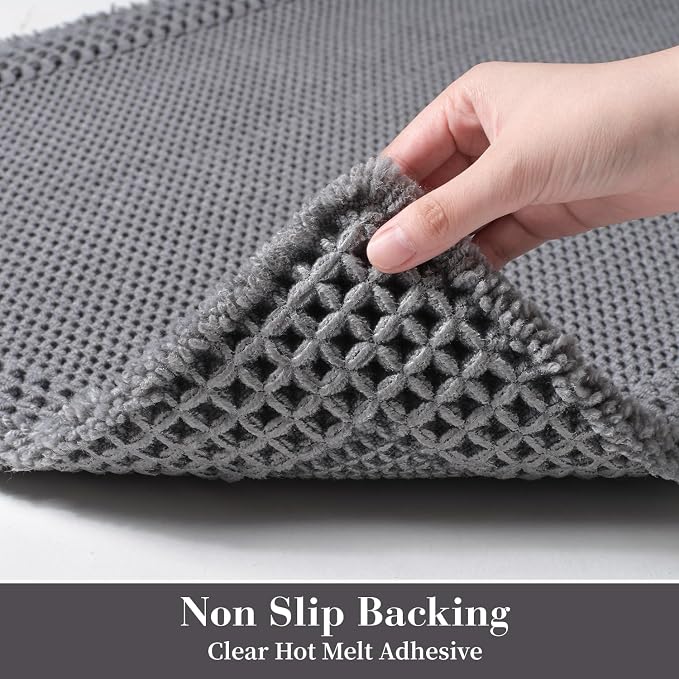 RESARE Waffle Bath Mat for Bathroom, Non Slip Bathroom Rugs 18x30 Dark Grey | - Image 4
