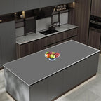 47.3''x23.6''(120cmx60cm) Extra Large Silicone Mat for Kitchen Counter, Heat Resistant Countertop Protector, Non-Slip Waterproof Kitchen Island Mat, Easy to Clean, Dark Gray