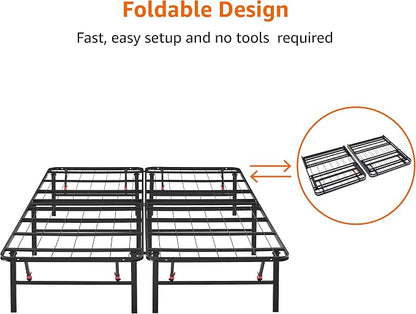 Amazon Basics Bed Frame with Ample Underbed Storage, Foldable Metal Platform - Image 4