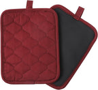 Glynniss Anti-Slip Grip Pot Holder for Kitchen, Cotton Oven Pot Holders Set with Neoprene for Heat Resistant 450F, 7x9 Inches Potholder Machine Washable 2PCS (Wine, 2)
