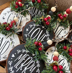 Christmas Stencils for Painting on Wood Slice,58pcs Small Christmas Stencil Xmas Holiday Templates
