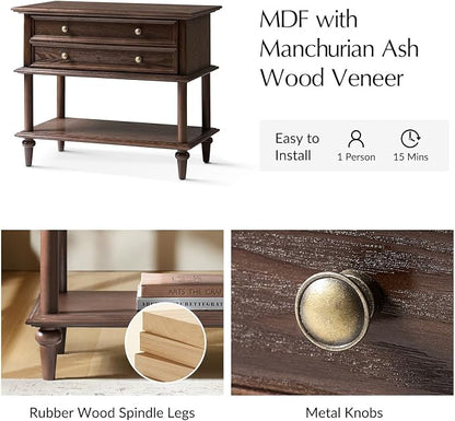 HULALA HOME Farmhouse Nightstand - Image 5