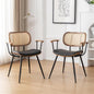 Rattan Dining Room Chairs Set of 2, Mid Century Modern Kitchen Side Chairs by YOUUGIOR