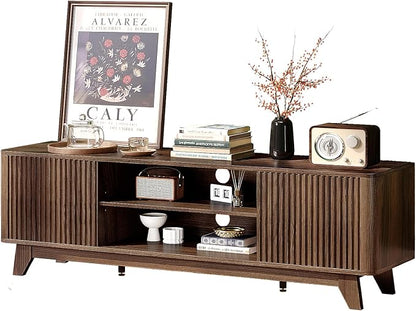 VINGLI 58.6" TV Stand up for 70 Inch TV, Mid Century Entertainment Center - Image 9