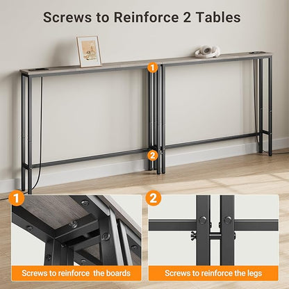 ELYKEN 5.9" Narrow Console Sofa Table - Image 7