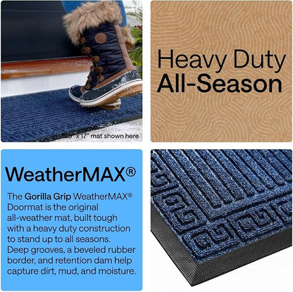 GORILLA GRIP 100% Waterproof All-Season WeatherMAX Doormat, US Designed Natural - Image 3