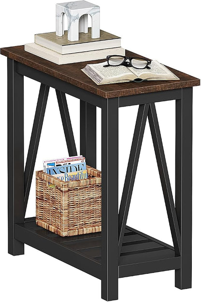 ChooChoo Farmhouse End Table, Rustic Vintage Narrow End Side Table by ChooChoo