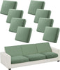 CALBODE 8Pcs Stretch Couch Cushion Covers, Water Resistant Outdoor Sofa Cuhsion by CALBODE