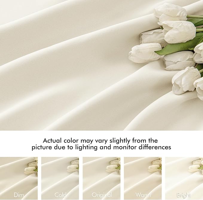 MIULEE Birch Back Tab Blackout Curtains 52x102 Inch Long 2 Panels Set | Rod - Image 8