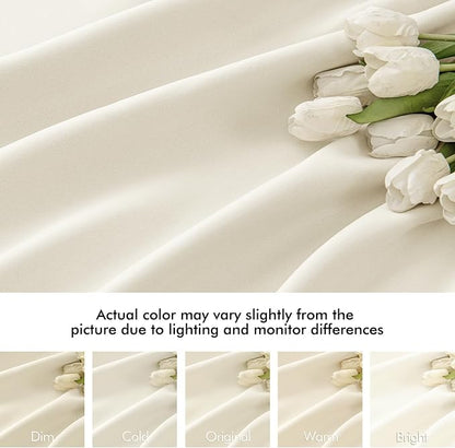 MIULEE Birch Back Tab Blackout Curtains 52x120 Inch Long 2 Panels Set | Rod - Image 8