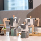Sivaphe Aluminum Moka Pot 6 Espresso Cups, Percolator Espresso and Coffee Maker, Portable Stovetop Italian and Cuban Café Brewer for Home and Camping Sliver