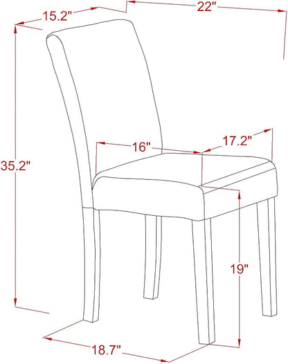 East West Furniture ABP4T04 Abbott Parson Dining Chairs - Image 3