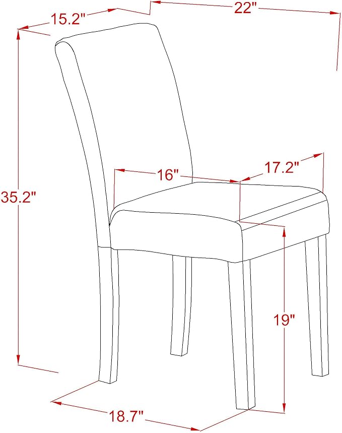 East West Furniture ABP6T24 Abbott Parson Chairs - Image 3