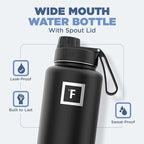 IRON °FLASK Camping & Hiking Hydration Flask with 3 Lids - Stainless Steel, Double Walled & Vacuum Insulated Water Bottle - Leak Proof & BPA Free (Twilight Blue, Spout - 32 oz)