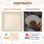 Tioncy 2 Pcs 20 x 20 Inch Large Reusable Cold Brew Coffee Bag Reusable Organic Cotton Cold Brew Filter Bags Washable Coffee Filter Pouch with Easy Open Drawstring Pitchers 5 Gallon Systems up to 5 LBS