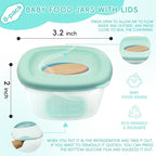 Leak-Proof Baby Food Storage Containers 8-Pack - 4oz BPA-Free Freezer & Microwave Safe Food Jars with Airtight Lids for Infants, Travel, Nurseries
