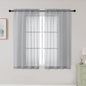 Light Grey Sheer Curtains for Bedroom Living Room 45 Inch Length 2 Panels by WelvetBLK